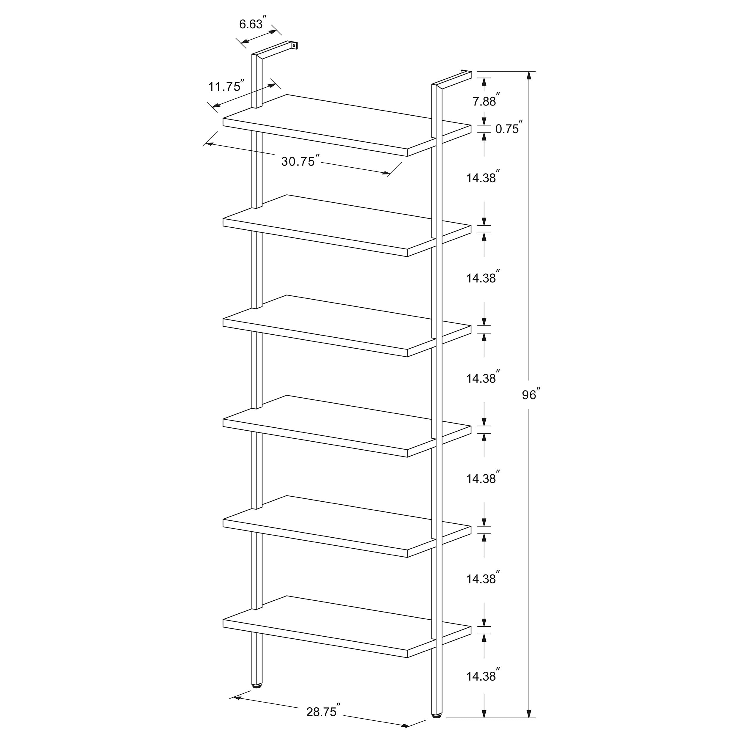 Coaster Owens Owens 31-inch 6-shelf Wall Bookshelf