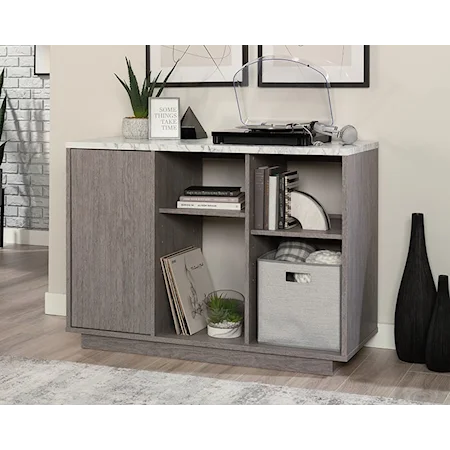 Contemporary Accent Storage Cabinet with Open Shelving