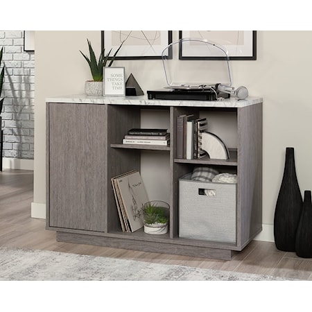 Contemporary Accent Storage Cabinet with Open Shelving