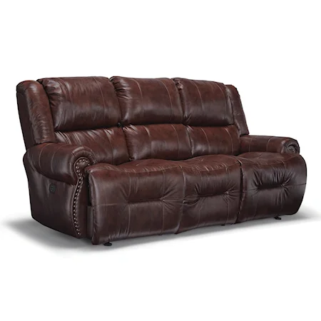 Space Saver Reclining Sofa with Drop Down Table and Cupholders