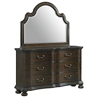 Traditional 6-Drawer Dresser with Mirror