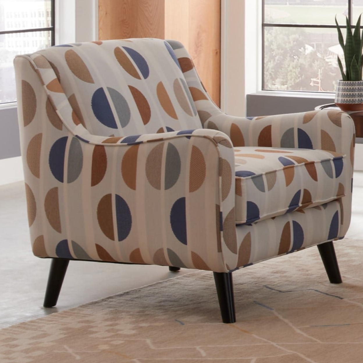 Fusion Furniture 5005 HERZL DENIM LOXLEY COCONUT Accent Chair