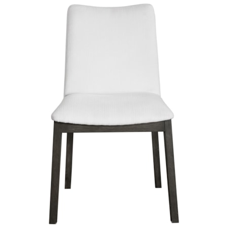 Delano White Armless Chair