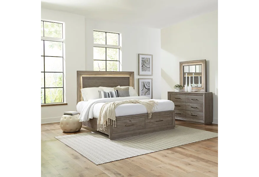 Horizons Queen Storage Bed, Dresser & Mirror by Liberty Furniture at Royal Furniture