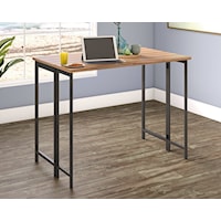 Industrial Drop Leaf Counter Height Table with Slide-Out Support