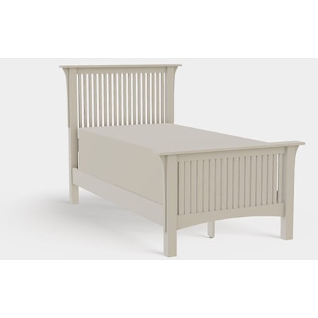 American Craftsman Twin XL Spindle Bed with High Footboard