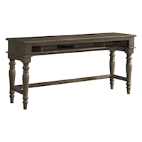 Traditional Sofa Bar Table with Built-In Electrical Outlet