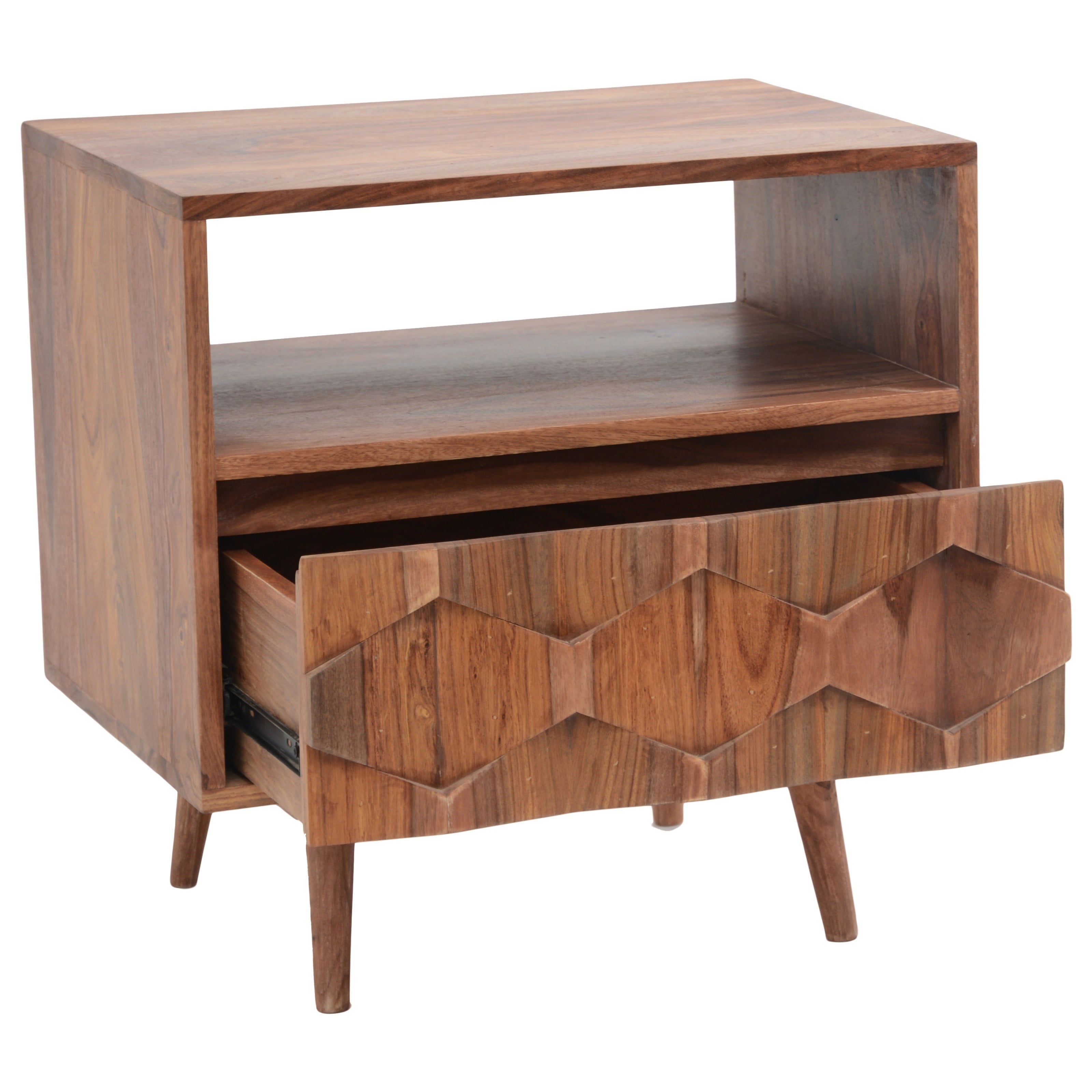 O2 Nightstand Brown By Moe's | Mid Century Modern Natural