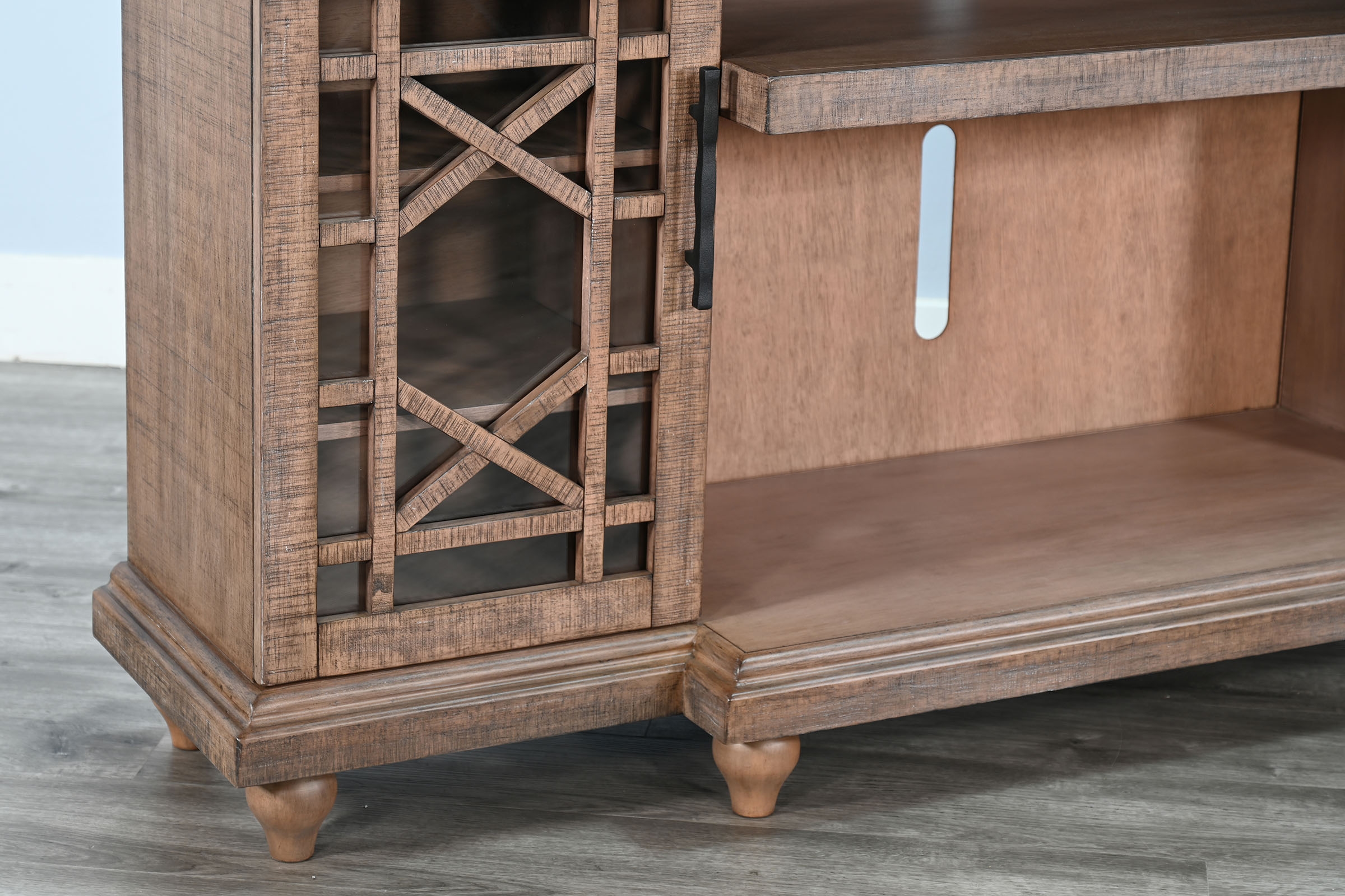 72" Media Console With Electric Fireplace