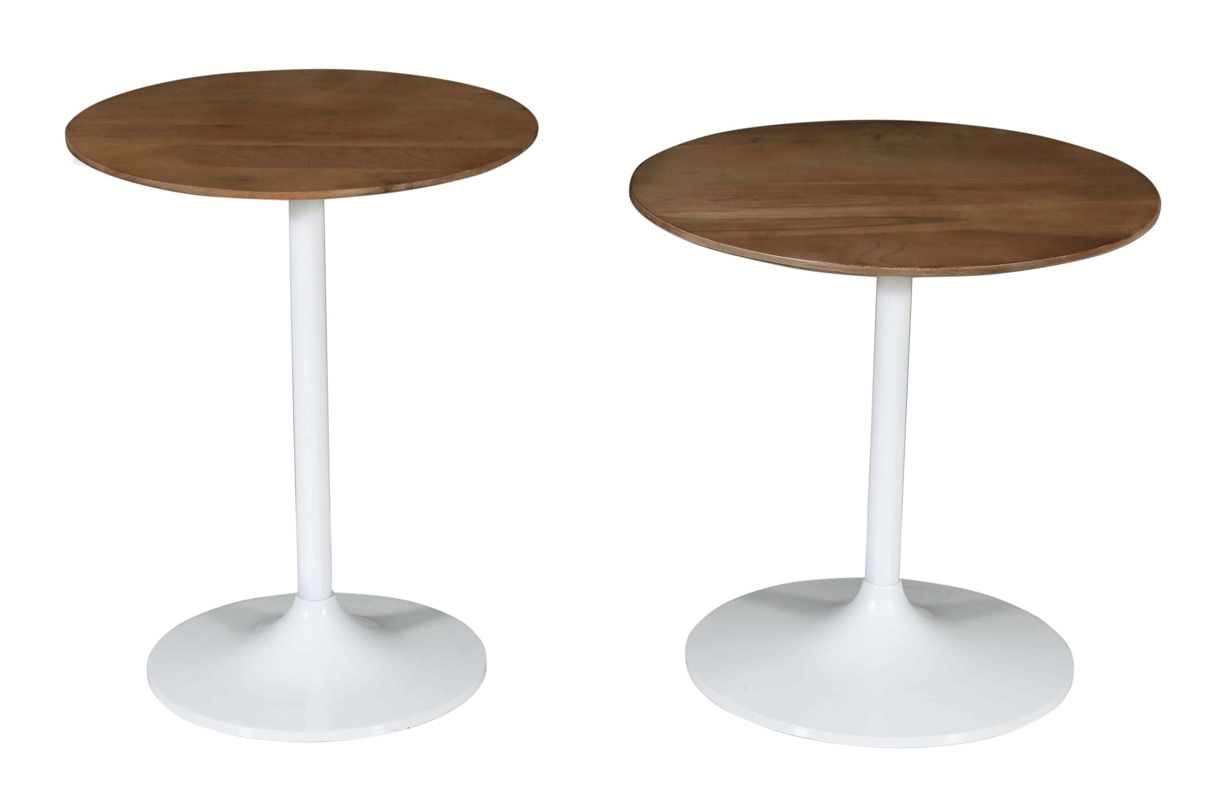Jofran Remy 1730223WT Nesting Table Set of 2 White Two Tone