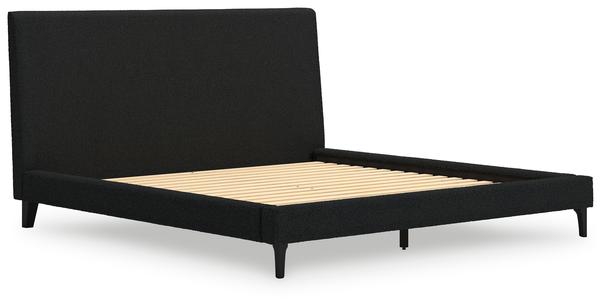 King Upholstered Bed With Roll Slats