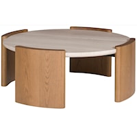 Modern Round Cocktail Table with Stone Top
