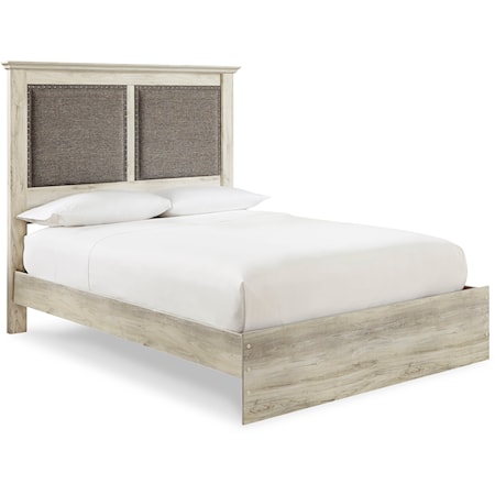 King Upholstered Panel Bed