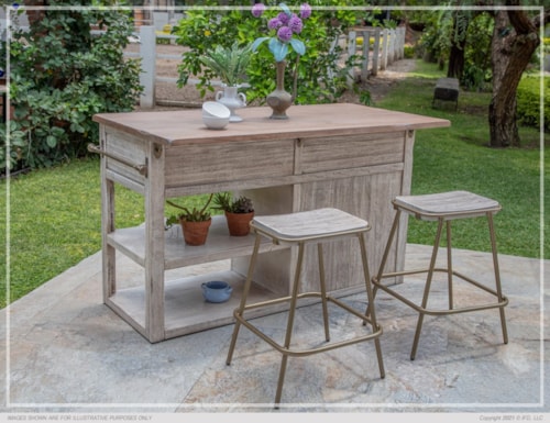 3-Piece Counter Kitchen Island Set