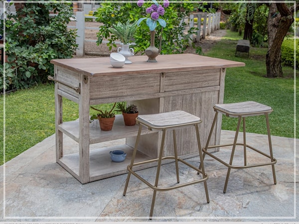 3-Piece Counter Kitchen Island Set