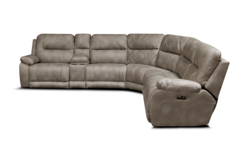 Casual 6-Piece Sectional Sofa with Power Headrest and Storage Console