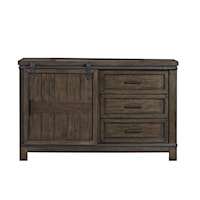 Transitional 2-Drawer Dresser with 1-Sliding Door