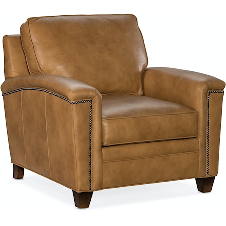 Transitional Stationary Accent Chair with Nailhead Trim
