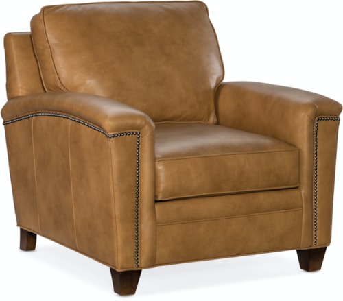 Transitional Stationary Accent Chair with Nailhead Trim