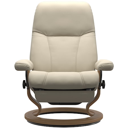 Contemporary Consul Large Power Recliner with Classic Base