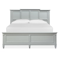 Contemporary Queen Panel Bed with High Headboard