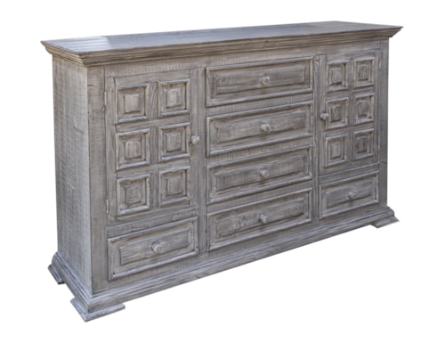 Rustic Dresser with Microfiber-Lined Top Drawers