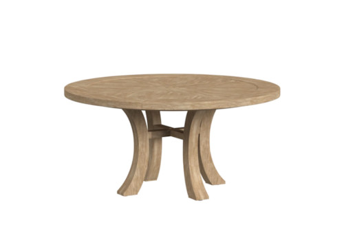 Coastal Outdoor Round Dining Table with Umbrella Hole