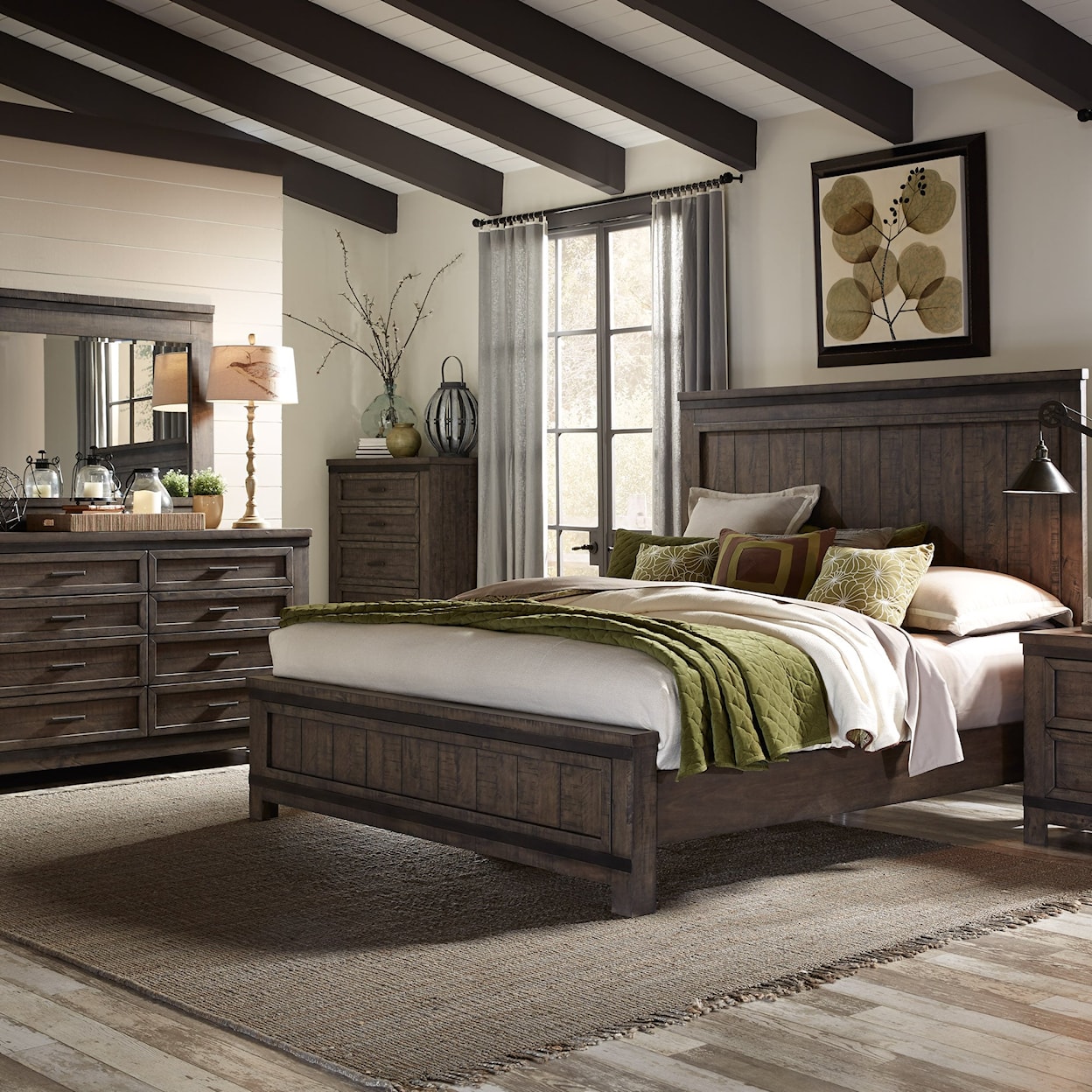 Liberty Furniture Thornwood Hills 3-Piece King Panel Bed Set