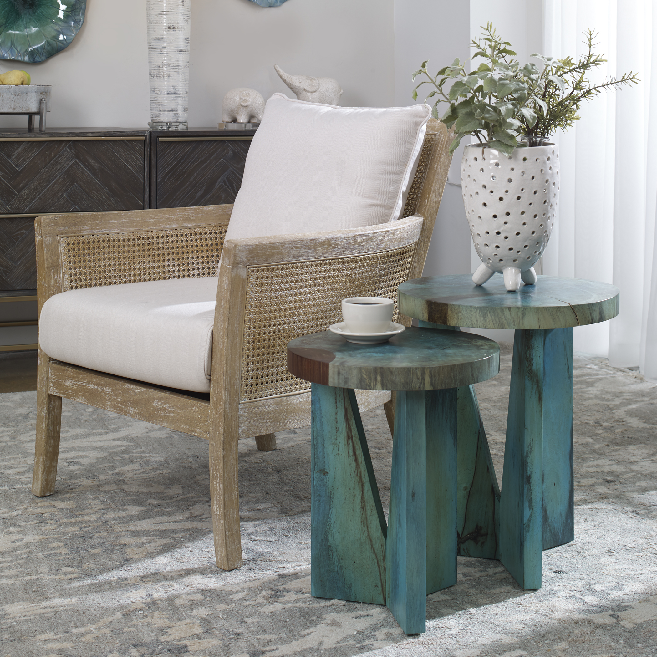 Uttermost Nadette Nadette Blue Nesting Tables S/2