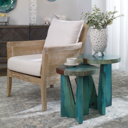 Nadette Blue Nesting Tables S/2