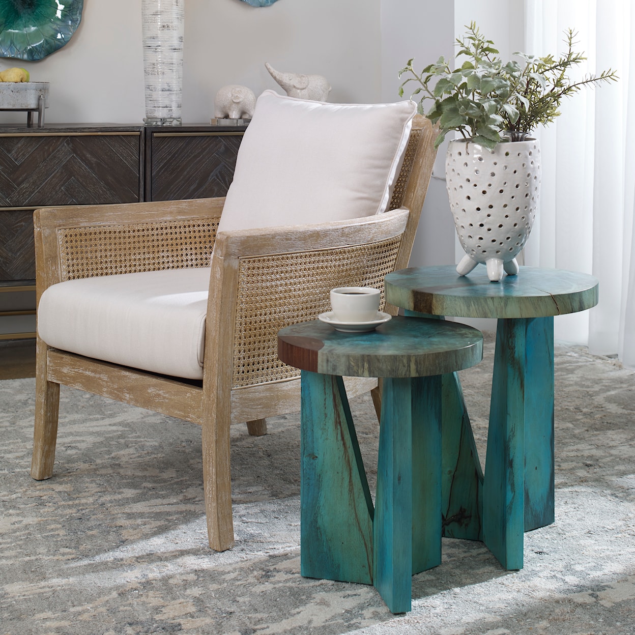 Uttermost Nadette Nadette Blue Nesting Tables S/2