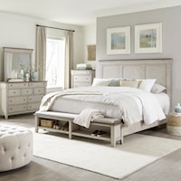 Modern Farmhouse 4-Piece Queen Storage Bedroom Set with Bedroom Chest