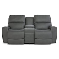 Power Reclining Sofa w/ Console Headrest Lumbar