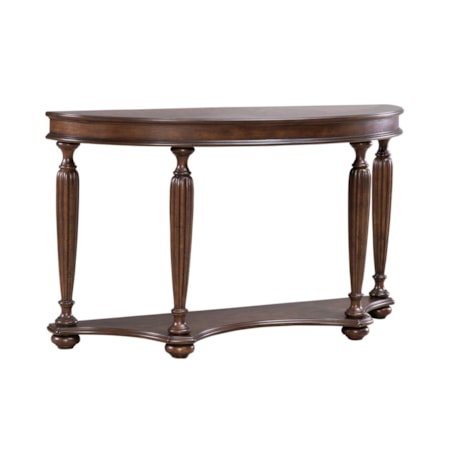 Demilune Sofa Table with Reeded Turned Legs