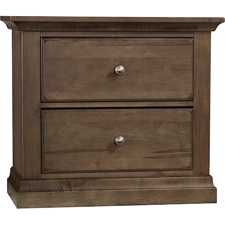 Rustic Two-Drawer Nightstand 