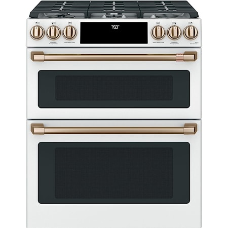 Café™ 30" Slide-In Front Control Gas Double Oven with Convection Range