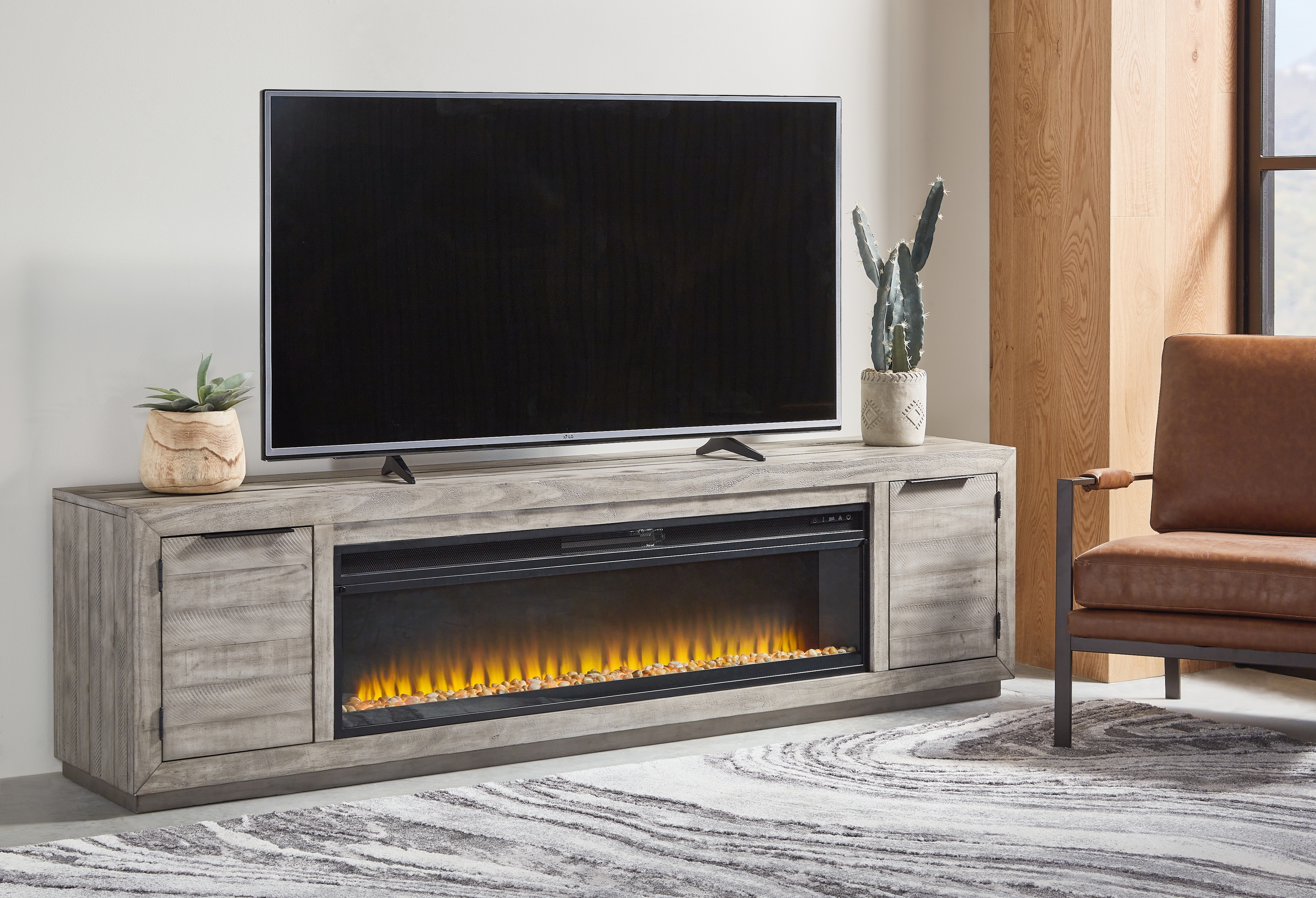 92&amp;quot; TV Stand With Electric Fireplace