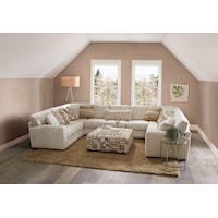 Transitional 3-Piece Ivory Sectional Sofa