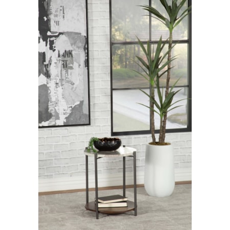 Noemie Marble Top Accent Side Table and