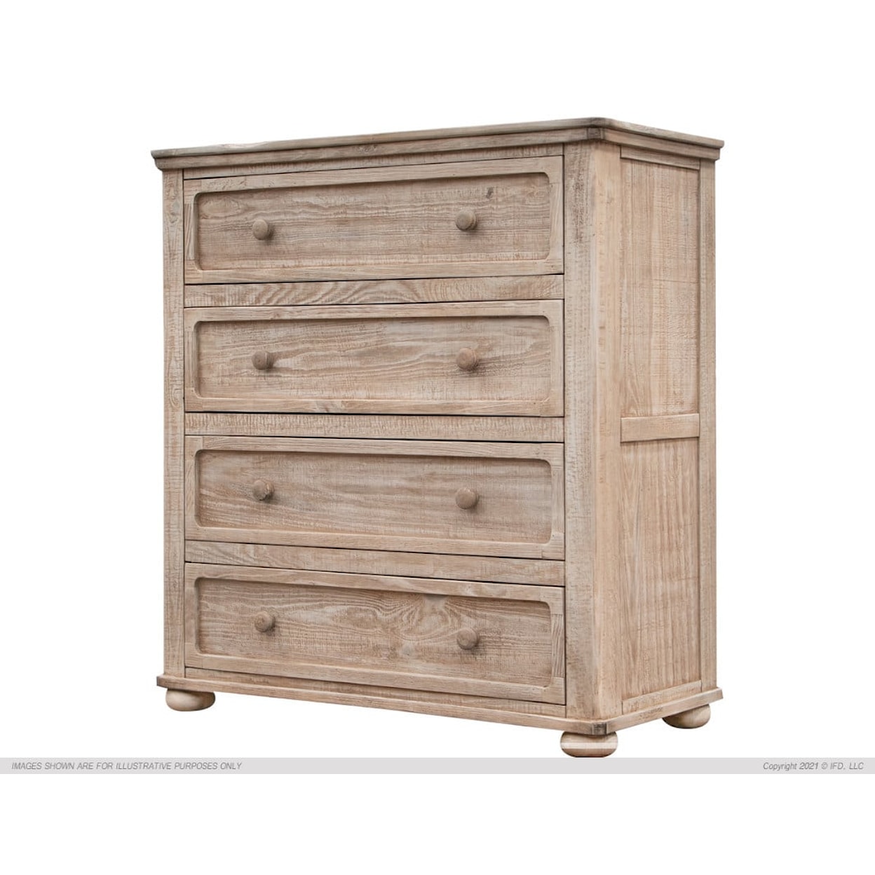 International Furniture Direct Nizuc Bedroom Collection 4-Drawer Bedroom Chest 