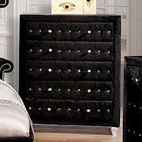 Glam 5-Drawer Chest with Button Tufting