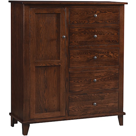 Solid Wood 5-Drawer Chifferobe