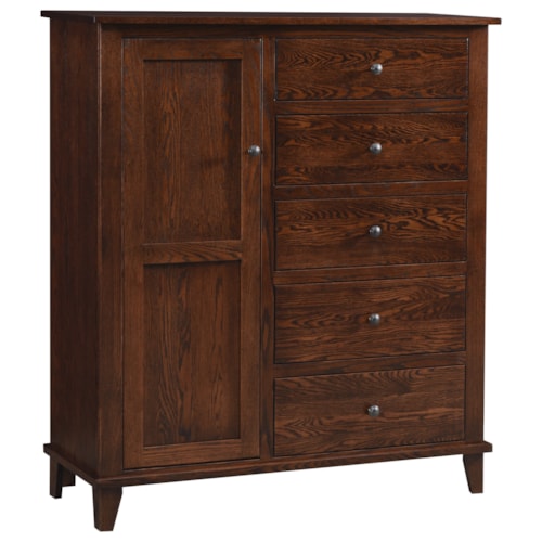 Solid Wood 5-Drawer Chifferobe