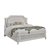 Coastal King Mansion Bed with Woven Accents