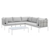 Modway Harmony Outdoor 6-Piece Aluminum Sectional