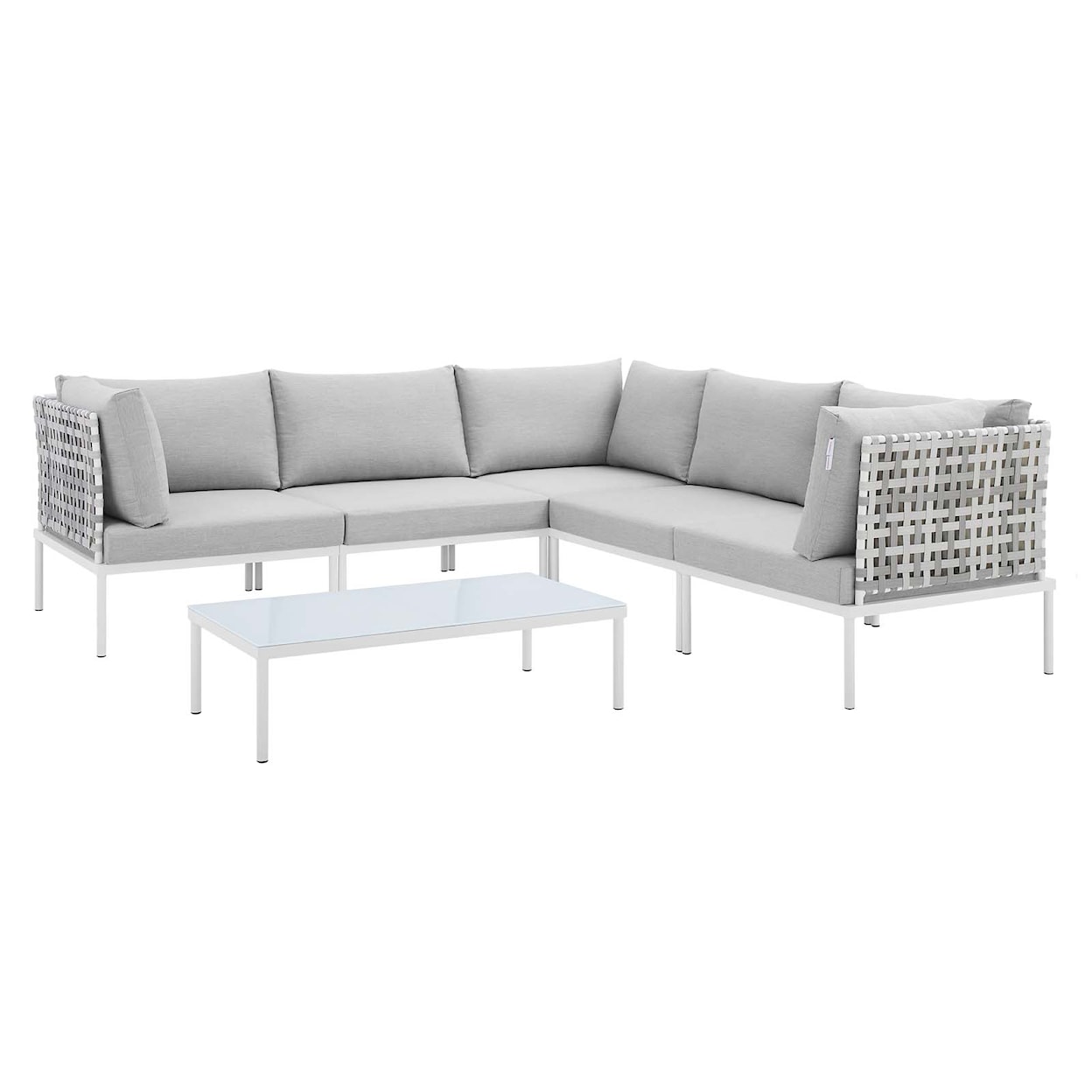 Modway Harmony Outdoor 6-Piece Aluminum Sectional