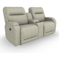 Casual Power Reclining Rocker Loveseat with Storage Console