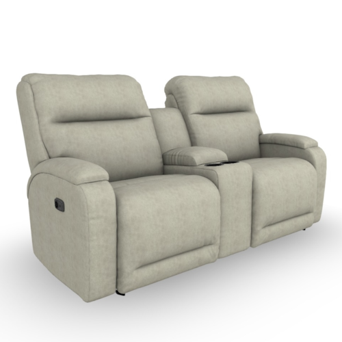 Casual Power Reclining Rocker Loveseat with Storage Console