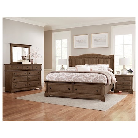 Queen Panel Storage Bed