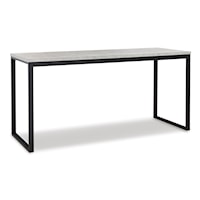 63" Metal Home Office Desk with Concrete-Look Top